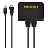 KXA 1X2 Port USB HDMI KVM Switch Switcher with Cable for Dual Monitor Keyboard Mouse