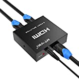 HDMI Splitter 1 in 2 Out, MT-ViKI 1x2 Power HDMI Splitter 2 Ports w/AC Adapter, 4K@30Hz Dual Monitors Duplicate/Mirror for PS4 Fire Stick HDTV