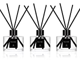 Reed Diffuser Set of 3 for Bathroom Air Fresheners, Oil Diffuser Sticks | Eucalyptus & Mint,Ocean,Pure Cotton & Linen Scent(1.7 fl oz Each Pack) Home Fragrance with 12 Sticks Defusers | Shelf Decor