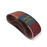 POWERTEC 110450 3 x 21' Sanding Belts | 120 Grit Aluminum Oxide Sanding Belt | Premium Sandpaper For Portable Belt Sander – 10 Pack