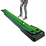 Asgens Golf Putting Green Mat with Auto Ball Return System 2 Holes / 2 Sizes Golf Game Practice Equipment and Golf Gifts for Home Office Backyard Indoor Outdoor Use - 9.8 Feet with 3 Bonus Balls