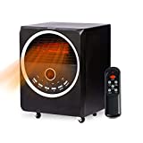 Sunday Living Infrared Space Heater, 1500W Electric Space Heater for Large Room, Portable Heater with 4 Wheels, 3 Heating Modes, Adjustable Thermostat, Remote Control, 12 Hour Timer