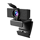 Webcam with Microphone & Privacy Cover, 1080P HD Web Computer Camera, USB Plug and Play Laptop PC Desktop Camera, Works with Zoom, Skype, Teams, Video Conferencing/Recording/Streaming