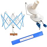 Olikraft Crochet Yarn Winder for Crocheting and Umbrella Swift (with Skein Holder) Combo Set - Yarn Spinner for Crocheting, Cake Ball Winder, Roller, Baller, Spooler