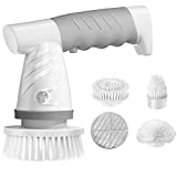 IEZFIX Electric Spin Scrubber, Bathroom Scrubber Rechargeable Shower Scrubber for Cleaning Tub/Tile/Floor/Sink/Window丨Power Scrubber Cordless with 4 Replaceable Cleaning Brush Heads