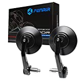 FENRIR CNC Aluminum Alloy Round Cafe Racer Retro Black Motorcycle Bar End Mirrors Side 22MM 7/8' Inch Handlebar Mirror Universal Rear View For M8/M6 Sport Naked Street Bike Cruiser Minimoto Scooter