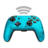 PDP Gaming Faceoff Deluxe Wireless Switch Pro Controller - Blue Camo / Camouflage - Officially Licensed by Nintendo - Customizable buttons, sticks, triggers, and paddles - Motion Sensing Controllers