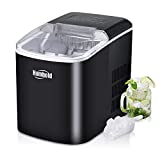 Humhold 33 lbs Countertop Ice Maker with 24 Hours Preset Program, 10 Bullet Ice Cubes Per Cycle, Automatic Self Cleaning, S/L 2-Size Ice Cubes Compact Ice Machine for Home/Kitchen/Office/Bar