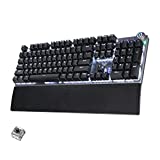 AULA F2088 Mechanical Gaming Keyboard, with Ergonomic Wrist Rest, Multimedia Control Knob, 22 Backlight Modes, Full Size USB Wired Computer Keyboards for Mac Laptop, Desktop (Black Switch)