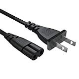 [UL Listed] 3FT Power Cord Compatible with Apple Samsung TCL Roku Sharp TV Non Polarized 2 Prong AC Wall Cable Replacement