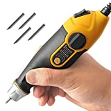 UTOOL Engraver Pen with Letter/Number Stencil, 24W Handheld Etching Tool for Wood Metal Glass Engraving with 4 Replaceable Tungsten Carbide Steel Bits