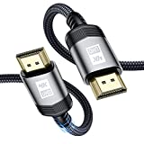 HDMI Cable 25ft 4K@60Hz,2K@144Hz, Sweguard HDMI 2.0 Cable High Speed Gold Plated Nylon Braided HDMI Cord 3D,HDR,UHD 2160P,1440P,1080P,HDCP 2.2,ARC for Laptop,PC,Monitor,PS5,PS4,Xbox One,TV & More-Grey