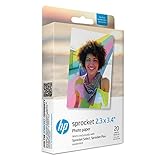 HP Sprocket 2.3 x 3.4 Premium Zink Sticky Back Photo Paper (20 Sheets) Compatible with HP Sprocket Select and Plus Printers.