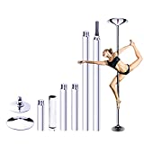 RAYLON Spinning and Static Dance Pole, 7.4ft - 9.6ft Adjustable Height, 45mm Diameter Portable Dancer Pole, Fitness Exercise Dancing Pole for Home Pub Party Gym