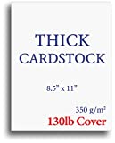 Extra Heavy Duty 130lb Cover Cardstock - Bright White - 350gsm 17pt Thick Paper for Inkjet & Laser Printers - 8-1/2' x 11' - 15 Pack