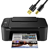 Canon Wireless Inkjet All-in-One Printer with LCD Screen Print Scan and Copy, Built-in WiFi Wireless Printing from Android, Laptop, Tablet, and Smartphone with 6 Ft NeeGo Printer Cable - Black