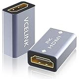 VCELINK HDMI Coupler 8K, HDMI 2.1 Female to Female Connector HDMI Extension Adapter, Support 8K@60Hz / 4K@120Hz 120UHD, 7680*4320 Resolution, 3D, HDR, ARC for Laptop, PC, Monitor, Roku TV, 2 Pack