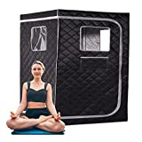 Full Size Steam Sauna Tent, Portable Whole Body Home Spa Room, One or Two Person Large Space, Steamer NOT Included (47.28' x 35.46' x 63' Grey Border)