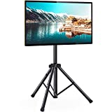 Portable TV Tripod Stand with 360 Swivel and Tilt Mount for 32-70 inch LED LCD OLED Flat Screen TVs/Monitors, Height Adjustable Foldable Mount Stand, Black Floor Display Stand with Max VESA 400x400mm