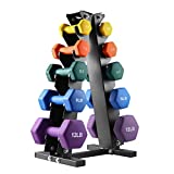 BRAVE HEART 2Lb 3Lb 5Lb 8Lb 12Lb Pair Neoprene Coated Hand Weights Dumbbells Set with Rack Stand, Dumbellsweights Set for Women and Men, Neoprene Dumbbells Weight Sets for Home Gym…