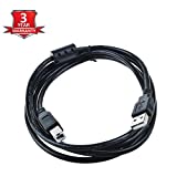 SLLEA USB 2.0 Cable Laptop PC Data Cord for Native Instruments Traktor Kontrol S2 MK2 S2 MK2 HW S4 F1 S4 MK2 DJ Controller Male A to Male B High Speed Cord Black