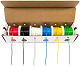 Electronix Express Authentic Stranded Hook Up Wire Kit (Tinned Copper) 22 Gauge (6 Different Colored 25 Foot Spools Included), 150 Ft