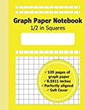 1/2 Inch Squares Graph Paper Notebook: Grid paper with Large 1/2 Inch Squares | 8.5X11 | Mate Yellow Cover |120 Pages of Quad Paper perfect for Math, ... (1/2 inch Graph Paper Composition Notebook)