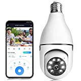 Gwwuwurn 1080P Light Bulb Camera, 2.4GHz WiFi Home Security Camera, 360 Degree Smart Surveillance Cam with Motion Detection Alarm Night Vision-Not Support 5G (No Card) (IPC-ENK8330PX-IR2R-WS-V2)