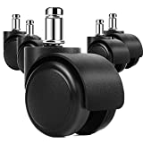 MaxGear 2' Office Chair Wheels Heavy Duty Replacement, Mute Rubber Rotating Desk Chair Caster Wheels, Safe for All Floors Including Hardwood, Universal Standard Stem Size Fits 99%, Set of 5