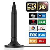 TV Antenna, 2022 Newest HDTV Indoor Digital TV Antenna 300 Miles Range with Amplifier Signal Booster 4K HD Free Local Channels Support All Television - 10ft High Performance Coax Cable