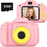 VATENIC Kids Camera Toys for 3 4 5 6 7 8 Year Old Birthday 2 Inch1080P Toddler Camera Portable Children Digital Video Camera for 3-10 Year Old kid with 32GB SD Card (Pink)