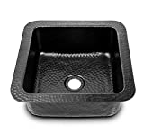 Monarch Abode Hand Hammered Aluminum Matte Black Glasgow Dual Mount Sink (12 inches)
