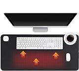 Office Decor--Mouse Pad,Desk Accessories,Electric Heating Pad with 3 Heating Levels & 4 Hours Auto Shut-Off, Warm Desk Pad,Extended Edition Gaming Mouse Pad (Black)
