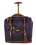 Steve Madden Designer 15 Inch Carry on Suitcase- Small Weekender Overnight Business Travel Luggage- Lightweight 2- Rolling Spinner Wheels Under Seat Bag for Women (Shadow Purple)