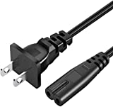 6FT TV Power Cord Cable for Sony PS5 PS4 PS3 Playstation 5 4 3 Slim PSP, TCL Roku Samsung LG TCL Sony Sharp Toshiba JVC Hisense Smart LED LCD HD TV 2 Prong Wall Plug