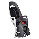 Hamax Caress Rear Child Bike Seat, Ultra-Shock Absorbing Rack Mount Fits Most Bikes, Adjustable to Fit Kids (Baby Through Toddler) 9 mo - 48.5 lb. (Grey/White)