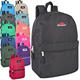 24 Pack- Trail maker Classic Backpacks in Bulk Wholesale Back Packs for Boys and Girls (Assorted 12 Color Pack)