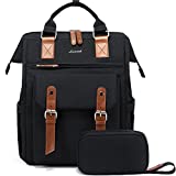 LOVEVOOK Laptop Backpack Purse for Women Work Travel Commuter Backpack Business Computer Bag Teacher Doctor Nurse Bags College Backpack, 15.6 Inch, Black-brown