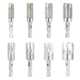 Wood Plug Cutters, 8 Pcs Straight and Tapered Plug Cutter Set 1/4', 5/16”, 3/8', and 1/2' Taper Cutting Tool Cork Drill Bit Knife Set with 1/4 Hex Shank
