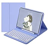 2021 New iPad 9 iPad 8 iPad 7 10.2' Air 3 Pro 10.5 Keyboard Case Cute Round Key Color Keyboard Wireless Detachable BT Keyboard Cover for iPad 9th 8th 7th Air 3rd Generation (iPad10.2/10.5', Purple)