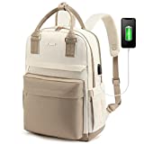 LOVEVOOK Laptop Backpack for Women Girls 15.6 Inch Laptop Bag with USB Port, Fashion Student Bookbag Waterproof Backpacks Teacher Nurse Stylish Travel Bags Vintage Daypacks for School College, Work