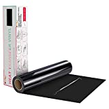 HTVRONT Black Heat Transfer Vinyl Rolls - 12' x 20ft Black Iron on Vinyl for Shirts, Black Iron on for All Cutter Machine - Easy to Cut & Weed for Craft Heat Vinyl Design