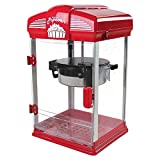 West Bend Stir Crazy Movie Theater Popcorn Popper, Gourmet Popcorn Maker Machine with Nonstick Popcorn Kettle, Measuring Tool and Popcorn Scoop for Popcorn Machine , 4 Qt., Red