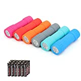 EverBrite 9-LED Flashlight 6-Pack Impact Handheld Torch Assorted Colors with Lanyard 3AAA Battery Included (Hurricane Supplies, Camping)