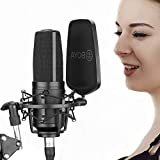 Large-Diaphragm Studio Microphone Podcast, New BOYA Audio Condenser Microphone with 3 Polar Patterns & Sturdy Housing for Vocal Recording Singer Podcaster Home Audio YouTube Video