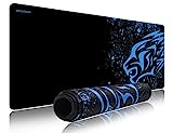 excovip Blue Leopard Large Gaming Mouse pad Space Wide Full Desk 700mm Design Black red Long Big for Glorious Keyboard Computer Black Cool Funny 3D Company The Office Lap Thin pc Magic Desktop 3522