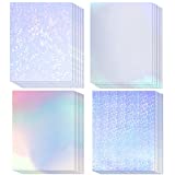 20 Sheets Holographic Printable Sticker Paper, 8.5x11 Inch Vinyl Sticker Paper for Inkjet & Laser Printer, Waterproof Dries Quickly Sticker Paper - Diamond/Rainbow/Glossy White/Star