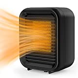 1000W Small Portable PTC Ceramic Heaters for Bedroom, Energy Efficient Electric Heater with Tip-Over and Overheat Protection, Personal Desk Heater for Bathroom Home Dorm Office Indoor Use