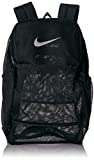 NIKE Brasilia Mesh Backpack 9.0, Black/Black/White, One Size