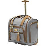 Steve Madden Designer 15 Inch Carry on Suitcase- Small Weekender Overnight Business Travel Luggage- Lightweight 2- Rolling Spinner Wheels Under Seat Bag for Women (Harlo Gray)